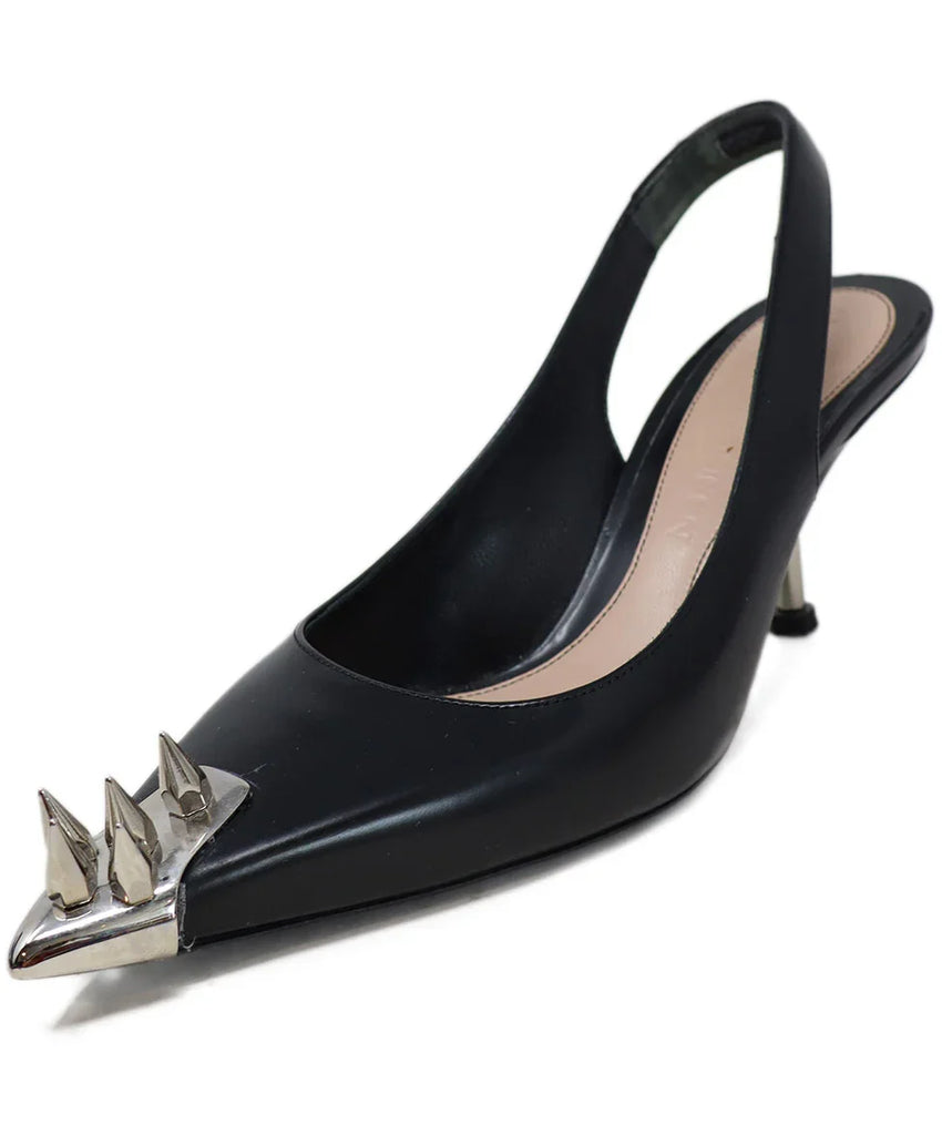 Alexander McQueen Black & Silver Spike Heels sz 7 - Michael's Consignment NYC