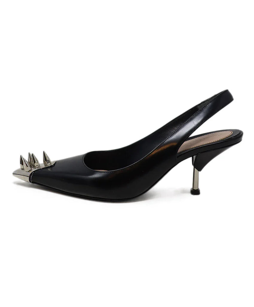 Alexander McQueen Black & Silver Spike Heels sz 7 - Michael's Consignment NYC