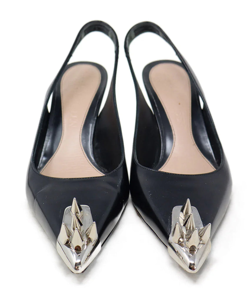 Alexander McQueen Black & Silver Spike Heels sz 7 - Michael's Consignment NYC