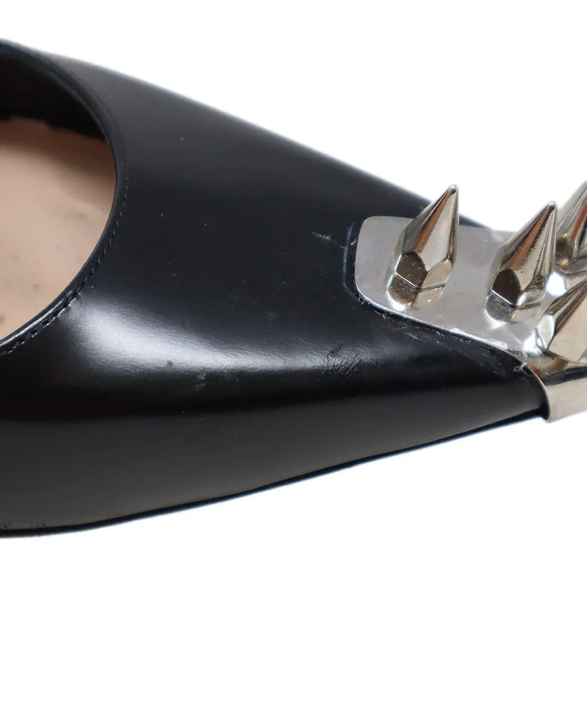 Alexander McQueen Black & Silver Spike Heels sz 7 - Michael's Consignment NYC