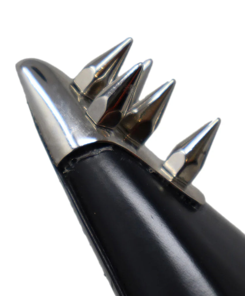 Alexander McQueen Black & Silver Spike Heels sz 7 - Michael's Consignment NYC