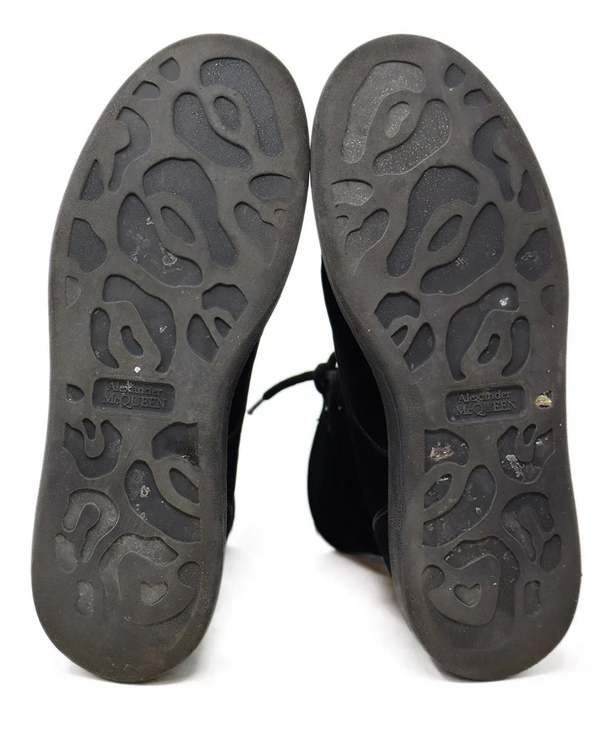 Alexander McQueen Black Velvet Lace Up Booties sz 7 - Michael's Consignment NYC