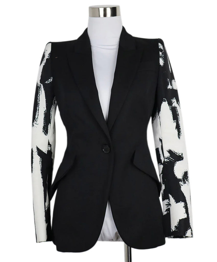 Alexander McQueen B&W Wool Blazer sz 0 - Michael's Consignment NYC