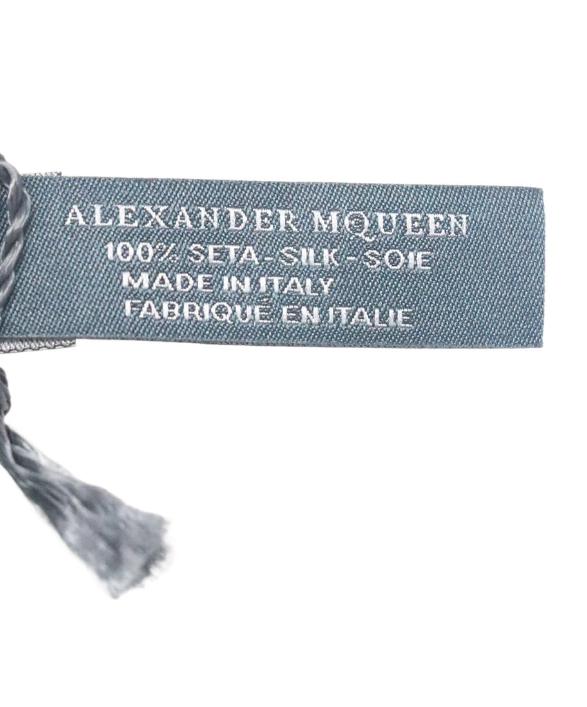 Alexander McQueen Teal Butterfly Print Scarf 3
