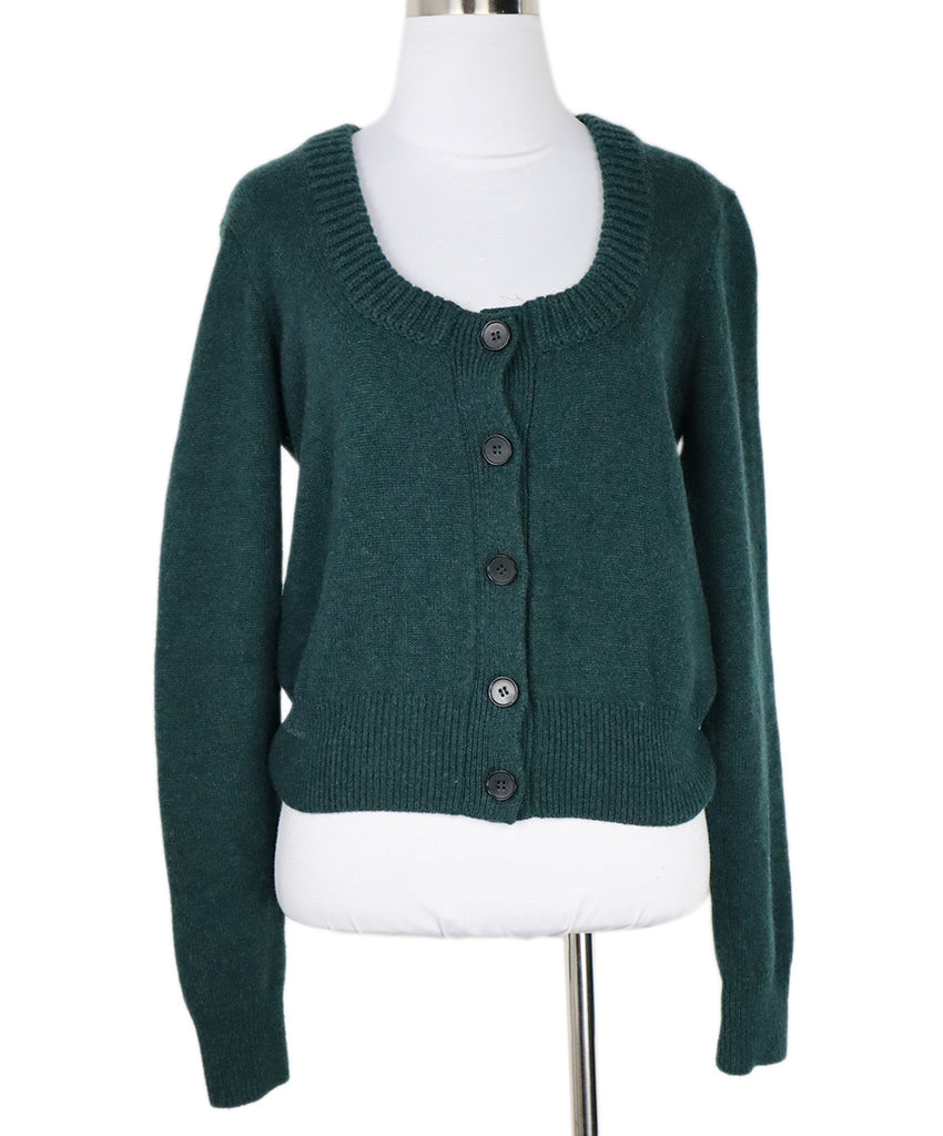 Alexander McQueen Green Cashmere Cardigan 
