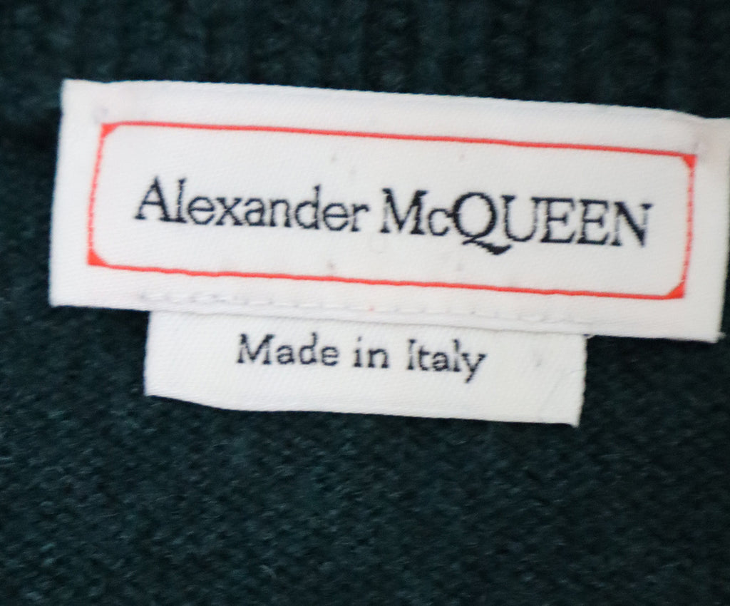 Alexander McQueen Green Cashmere Cardigan 3