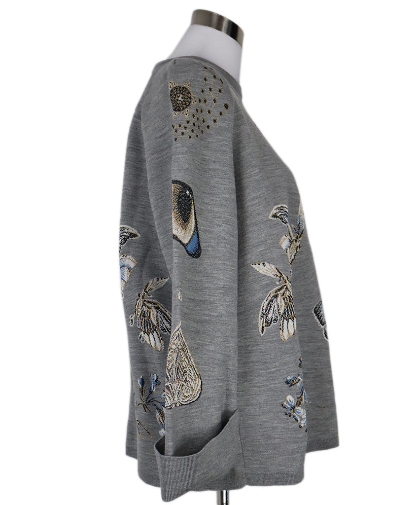 Alexander McQueen Grey Butterfly Print Sweater 1