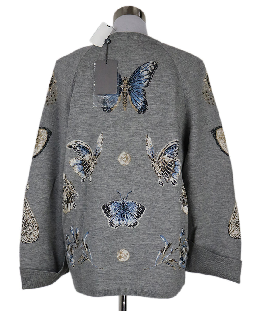 Alexander McQueen Grey Butterfly Print Sweater 2