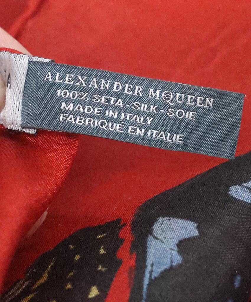 Alexander McQueen Red Butterfly Print Scarf 5