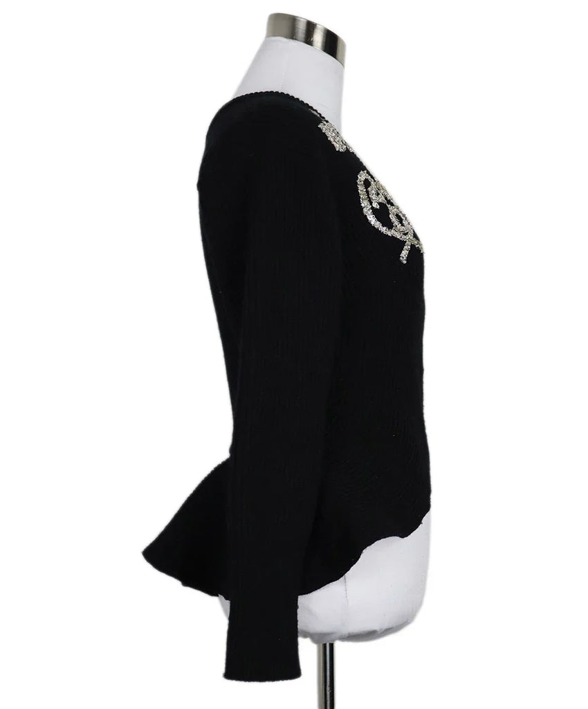 Alexander McQueen Black Wool Embellishment Sweater sz 0 - Michael's Consignment NYC