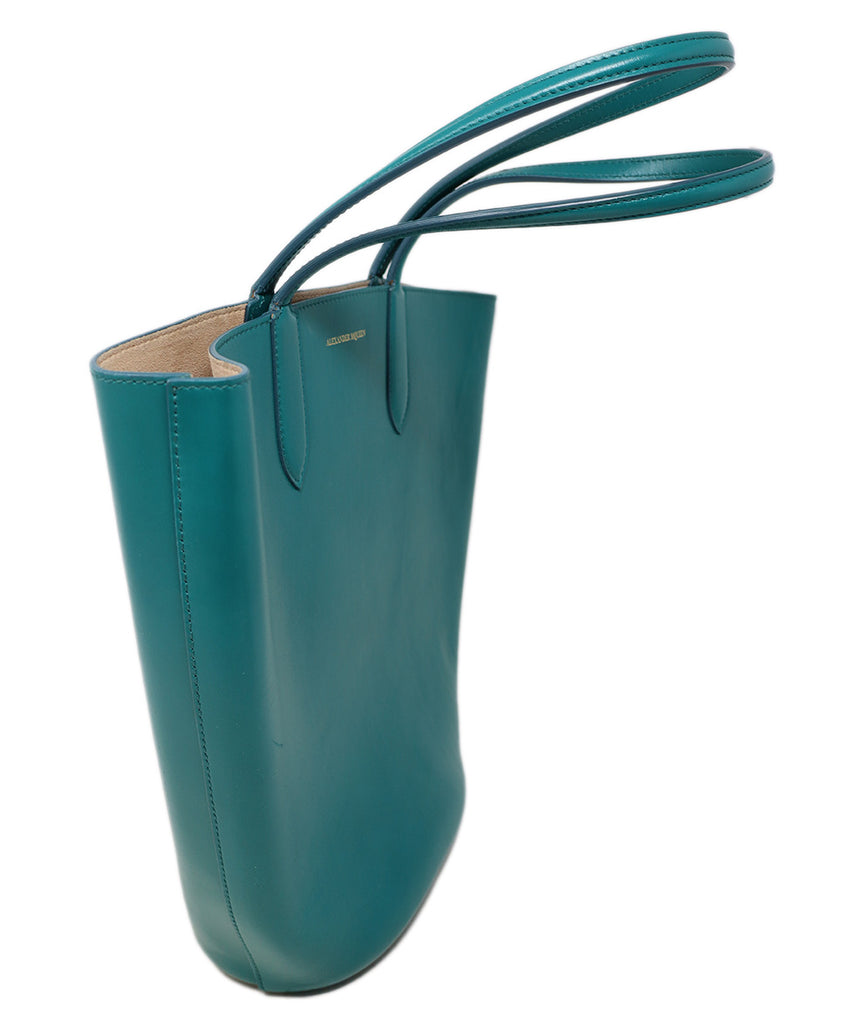 Alexander McQueen Turquoise Leather Tote 1