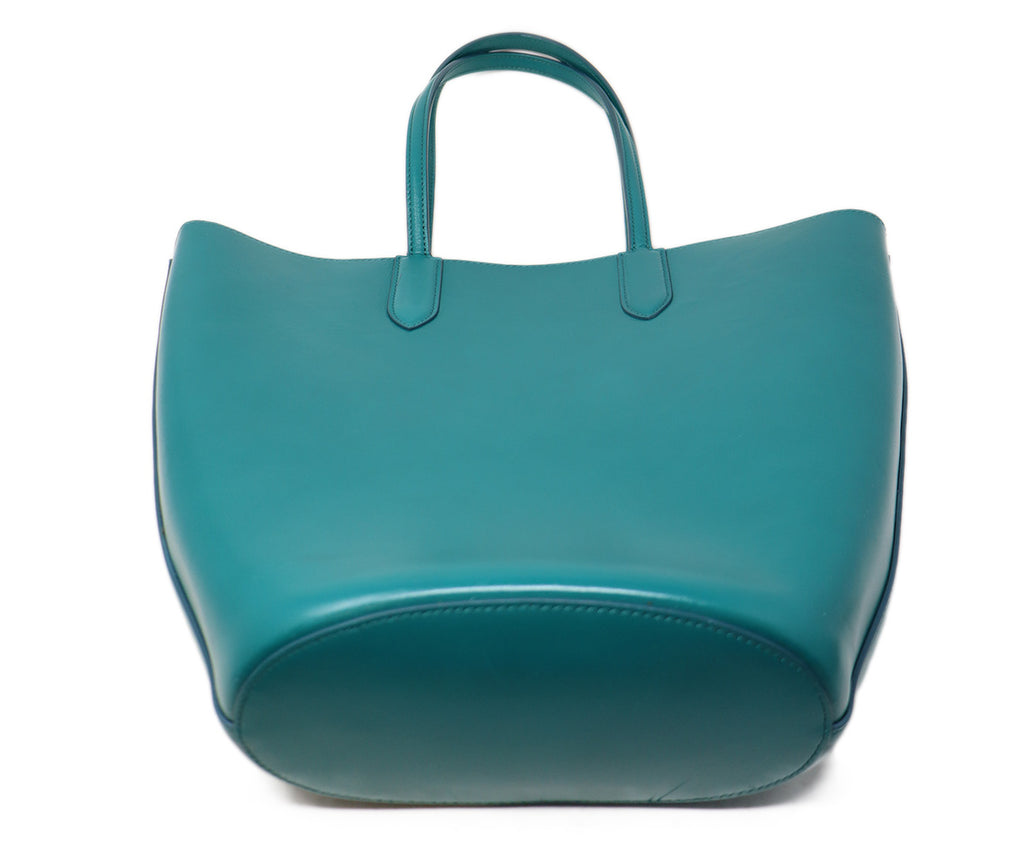 Alexander McQueen Turquoise Leather Tote 3