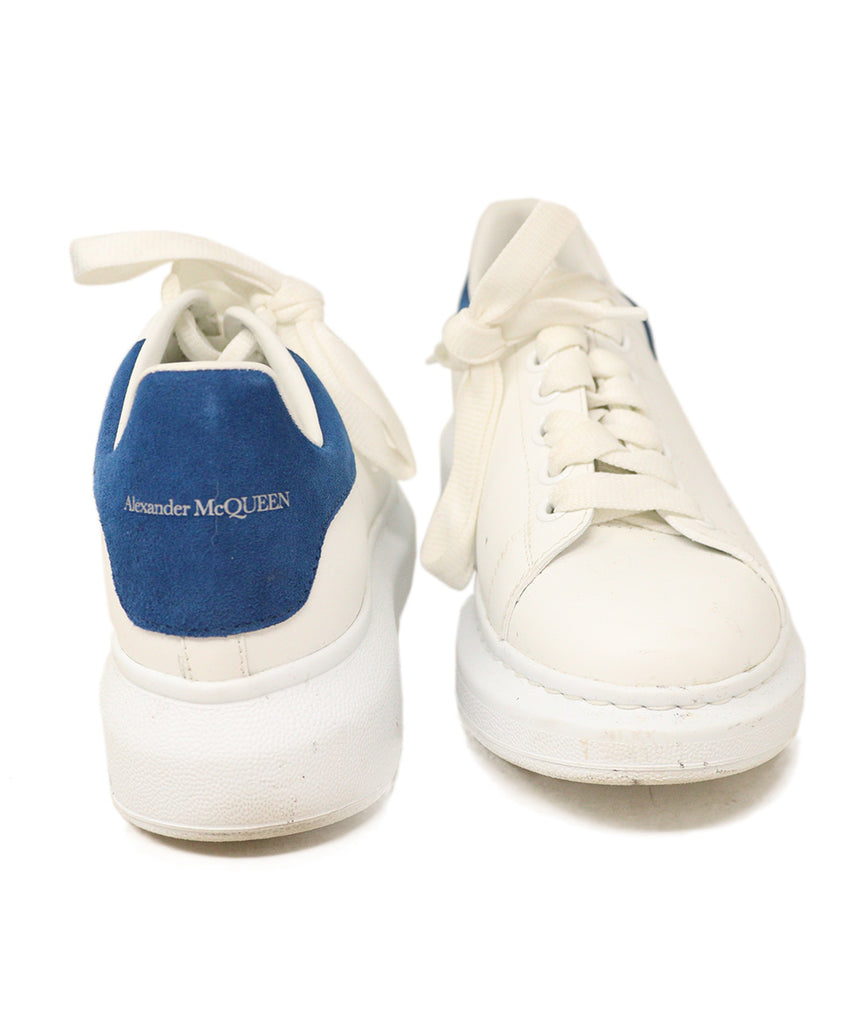Alexander McQueen White & Blue Leather Sneakers 2