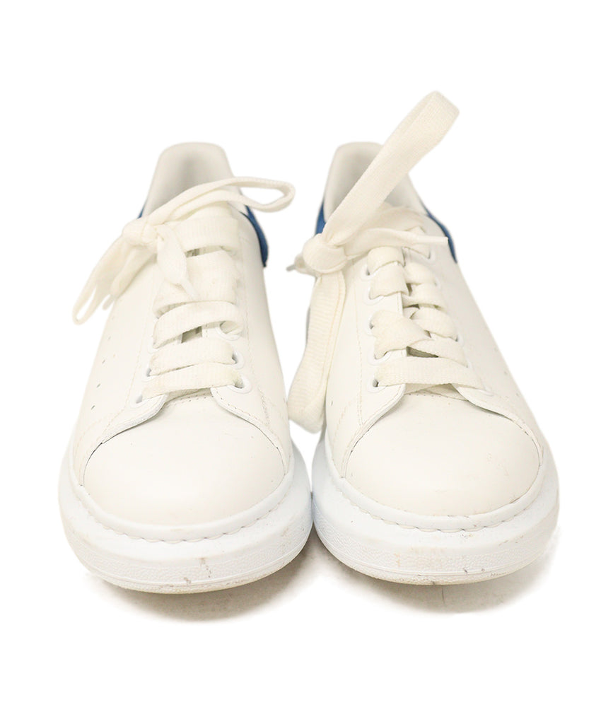 Alexander McQueen White & Blue Leather Sneakers 3