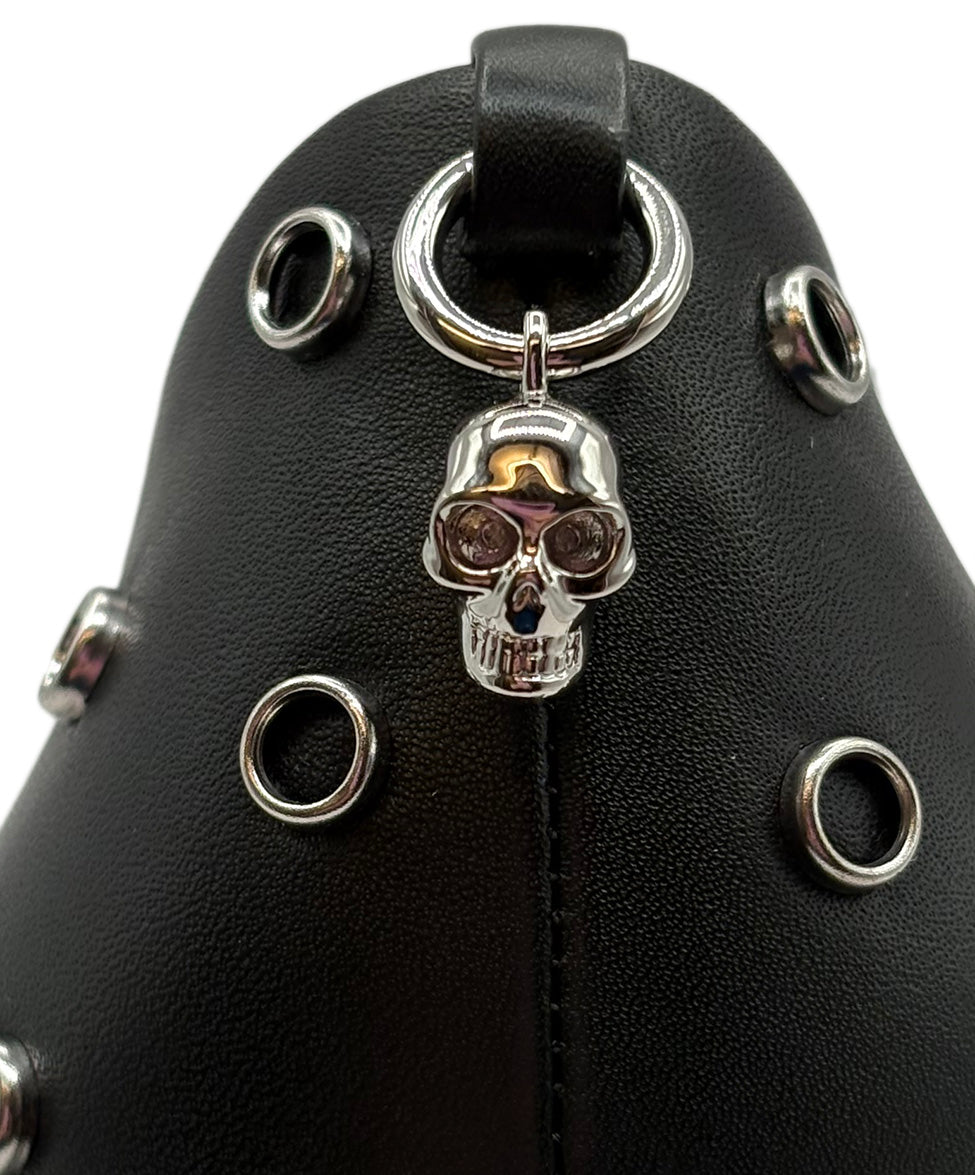 Alexander McQueen Black Leather Heels w/ Silver Grommets w/Box