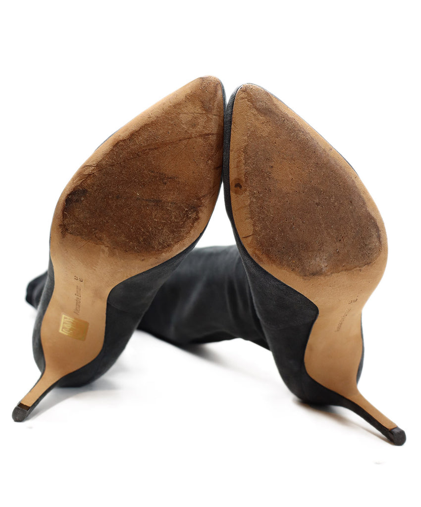 Alexandre Birman Grey Charcoal Suede Black Elastic Boots 4