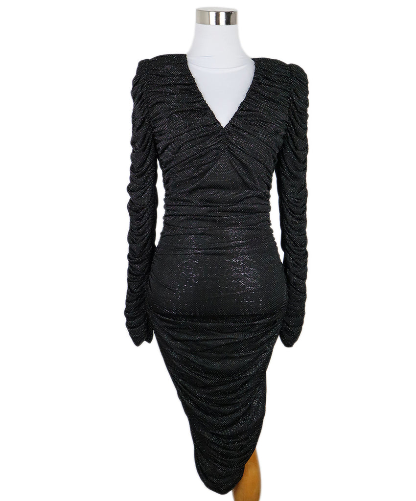 Alexandre Vauthier Black & Silver Ruched Dress 
