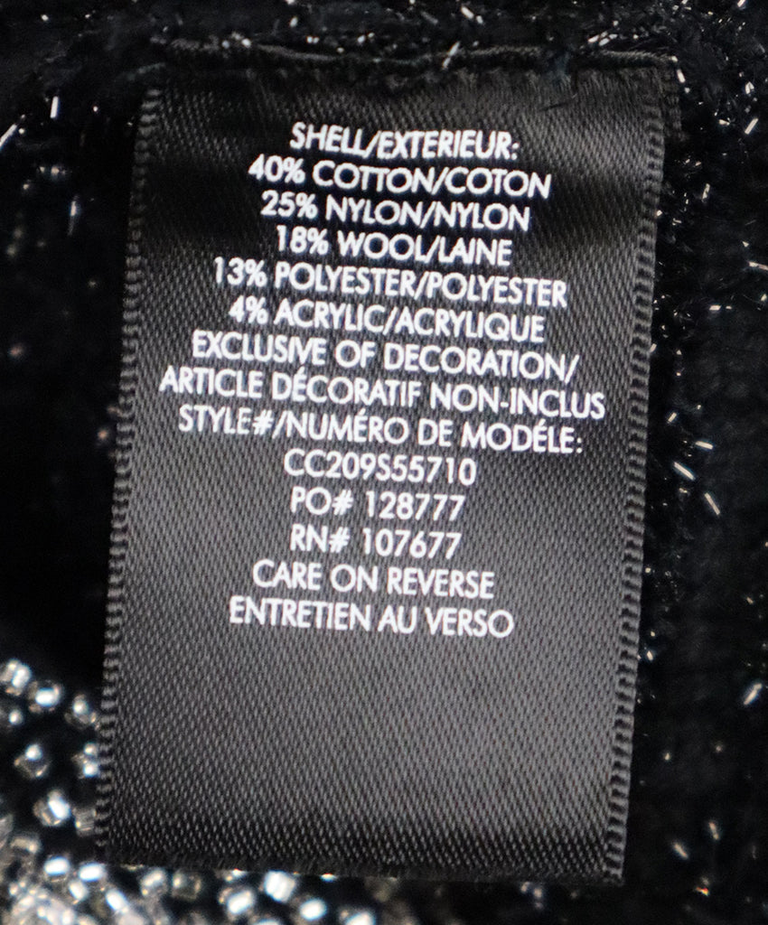 Alice + Olivia Black & Silver Beaded Collar Cardigan 4