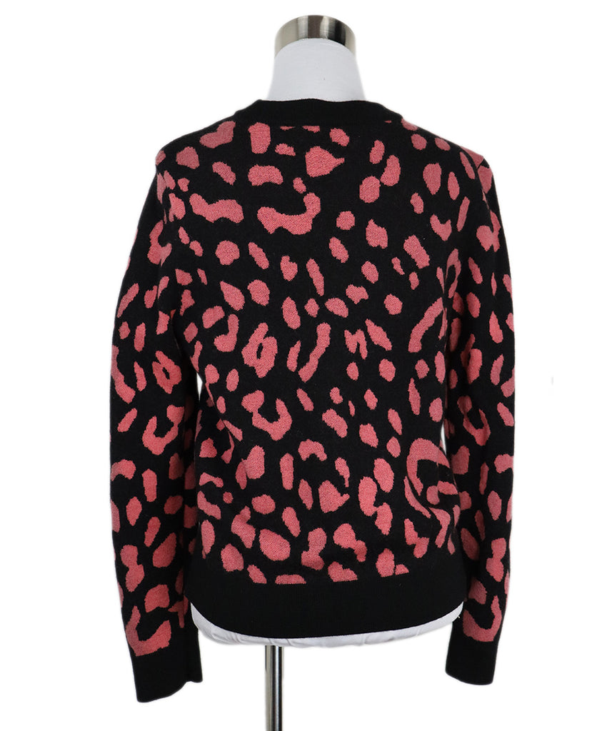 Alice + Olivia Black & Pink Leopard Print Wool Sweater 2