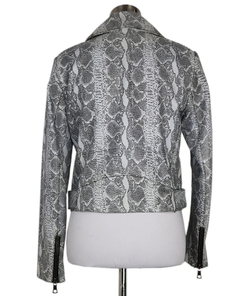 Alice + Olivia B&W Snake Print Leather Jacket sz 8 - Michael's Consignment NYC
