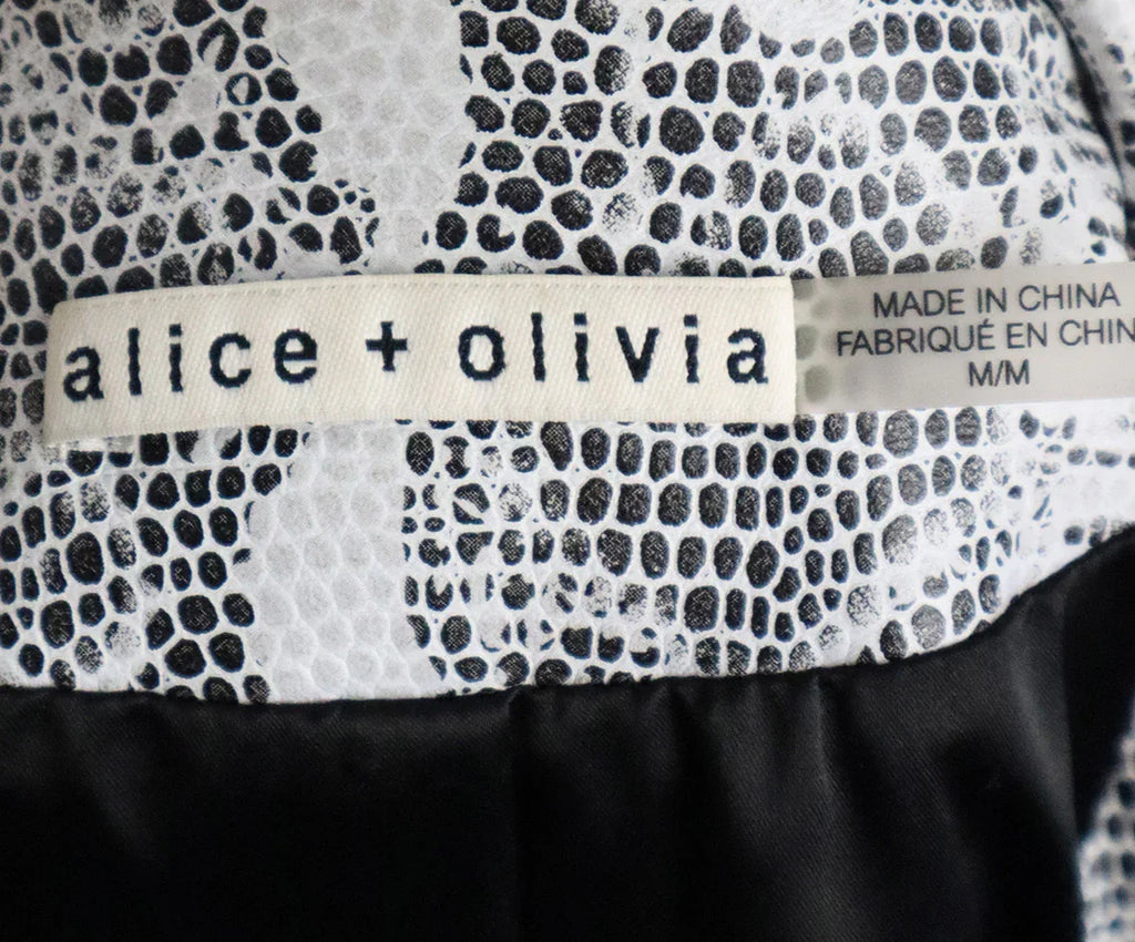 Alice + Olivia B&W Snake Print Leather Jacket sz 8 - Michael's Consignment NYC