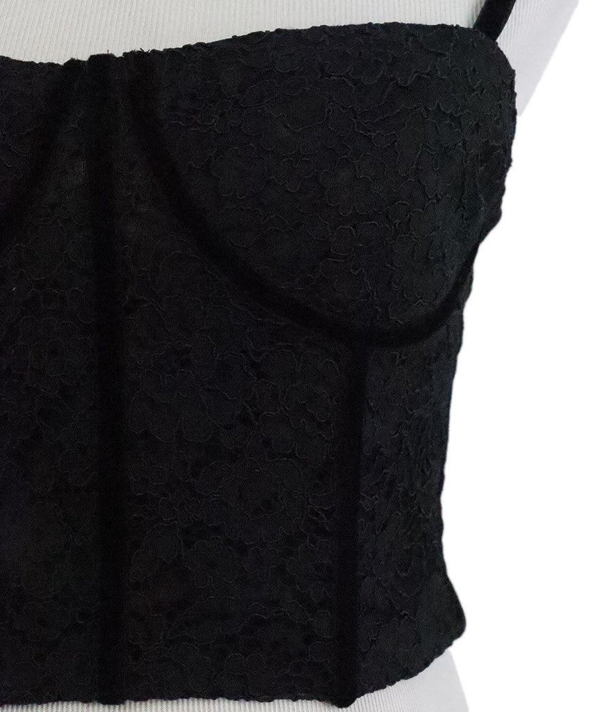 Alice + Olivia Black Lace & Velvet Bustier Top sz 0 - Michael's Consignment NYC