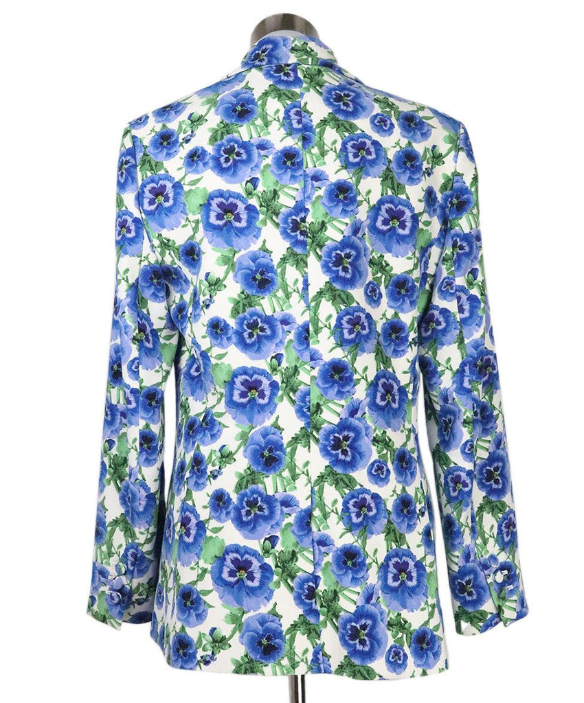 Alice + Olivia Blue & Green Floral Print Jacket 2
