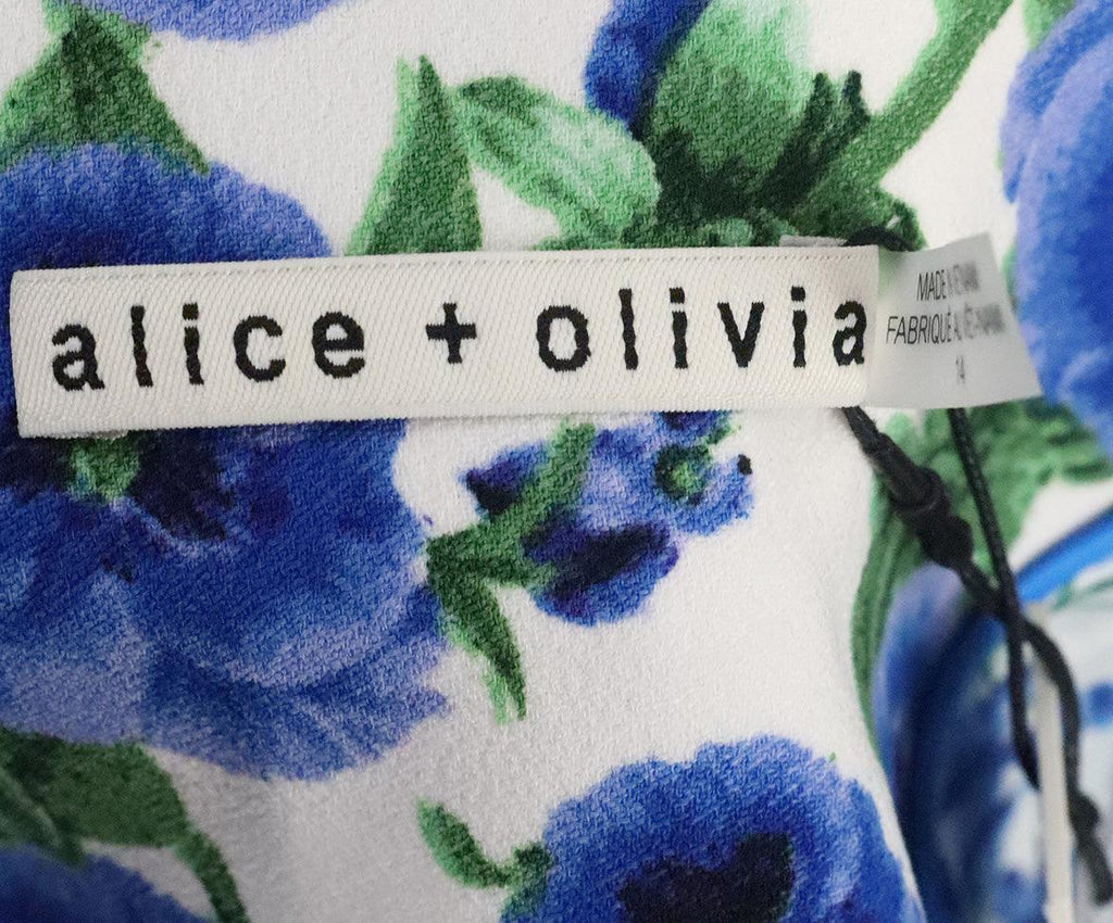 Alice + Olivia Blue & Green Floral Print Jacket sz 14 - Michael's Consignment NYC
