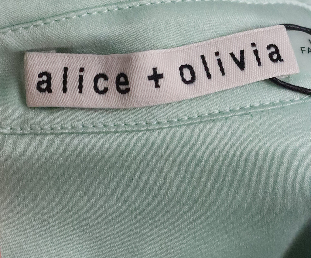 Alice + Olivia Mint Green Silk Blouse 3