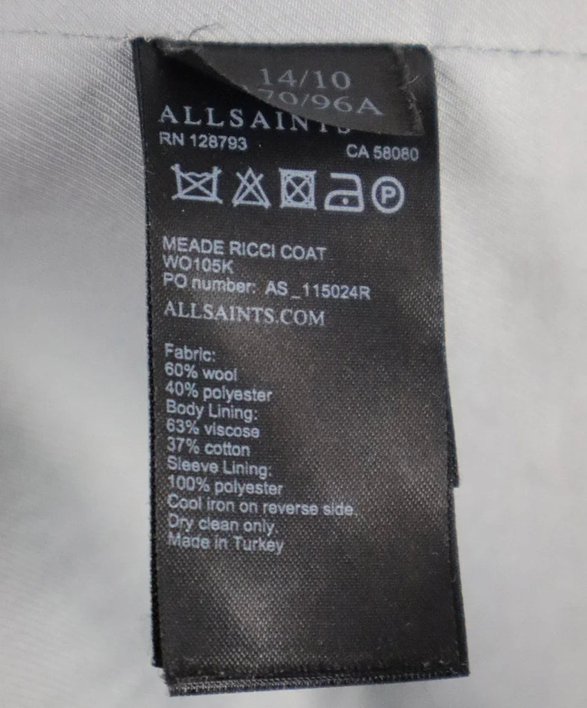 AllSaints Grey Wool Short Coat sz 12 - Michael's Consignment NYC