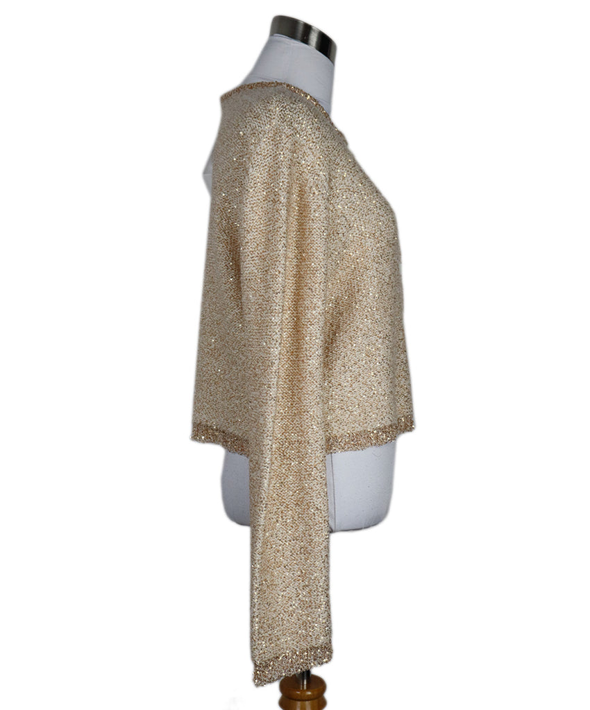 Altuzarra Metallic Gold Sequin Wool Cardigan 1