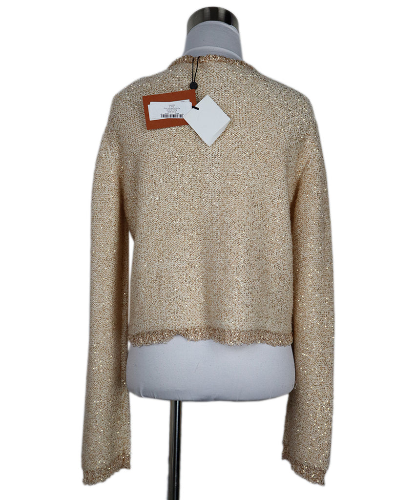 Altuzarra Metallic Gold Sequin Wool Cardigan 2
