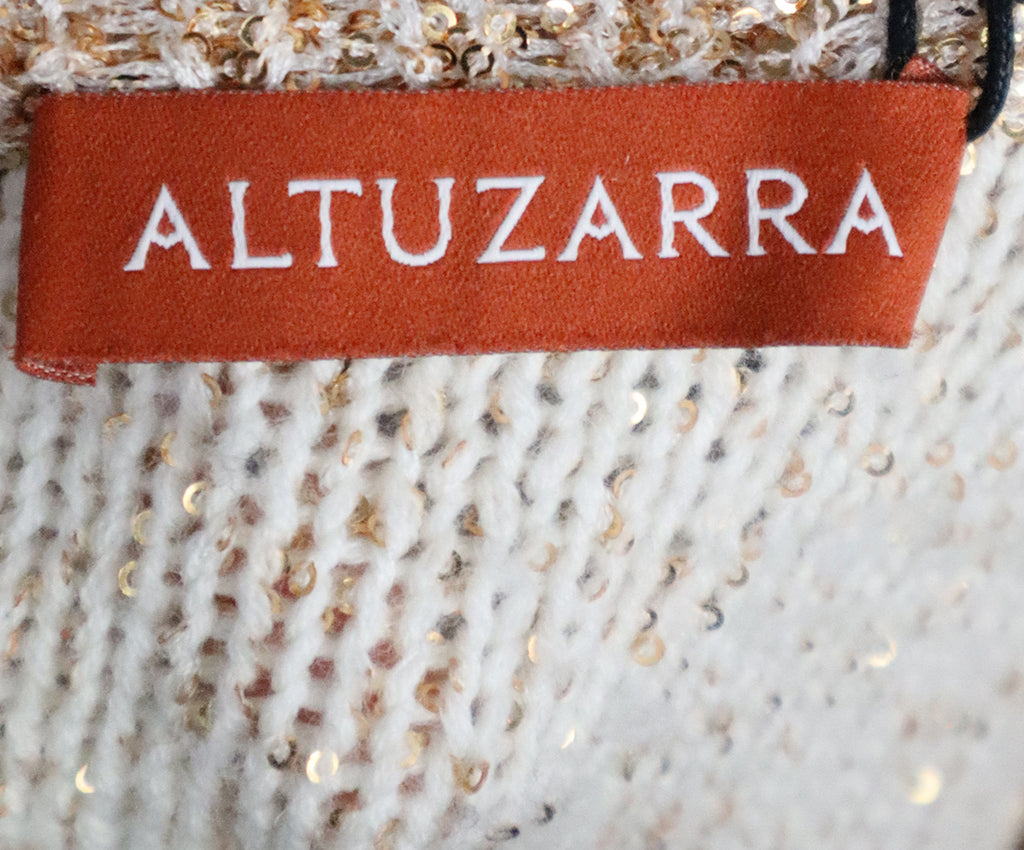 Altuzarra Metallic Gold Sequin Wool Cardigan 3