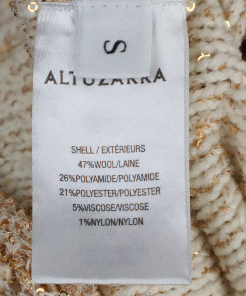 Altuzarra Metallic Gold Sequin Wool Cardigan 4