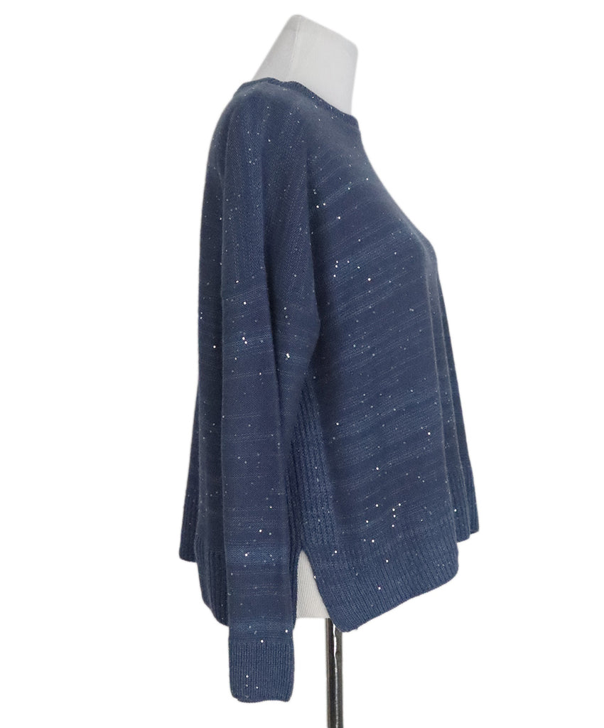 Amina Rubinacci Blue Wool & Sequin Sweater 1