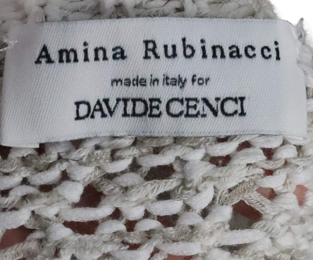 Amina Rubinacci White & Beige Knit Cardigan 3