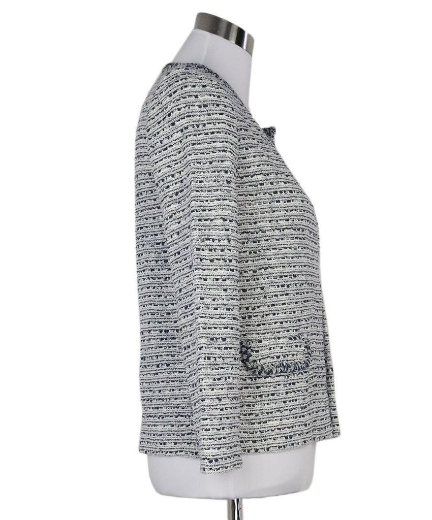Amina Rubinacci White & Navy Knit Cardigan 1