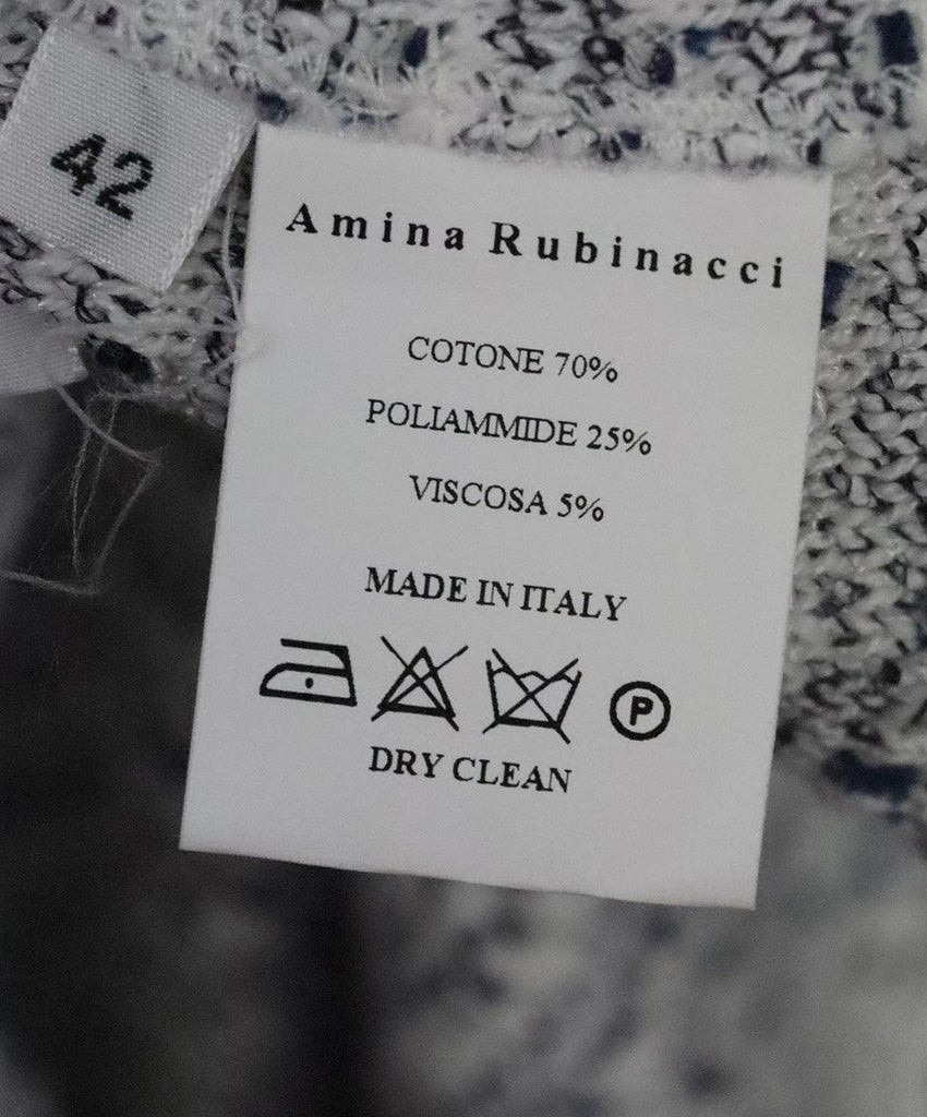 Amina Rubinacci White & Navy Knit Cardigan 4