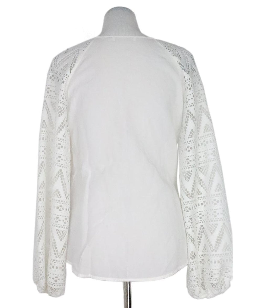 Anne Fontaine White Cutout Blouse sz 6 - Michael's Consignment NYC
