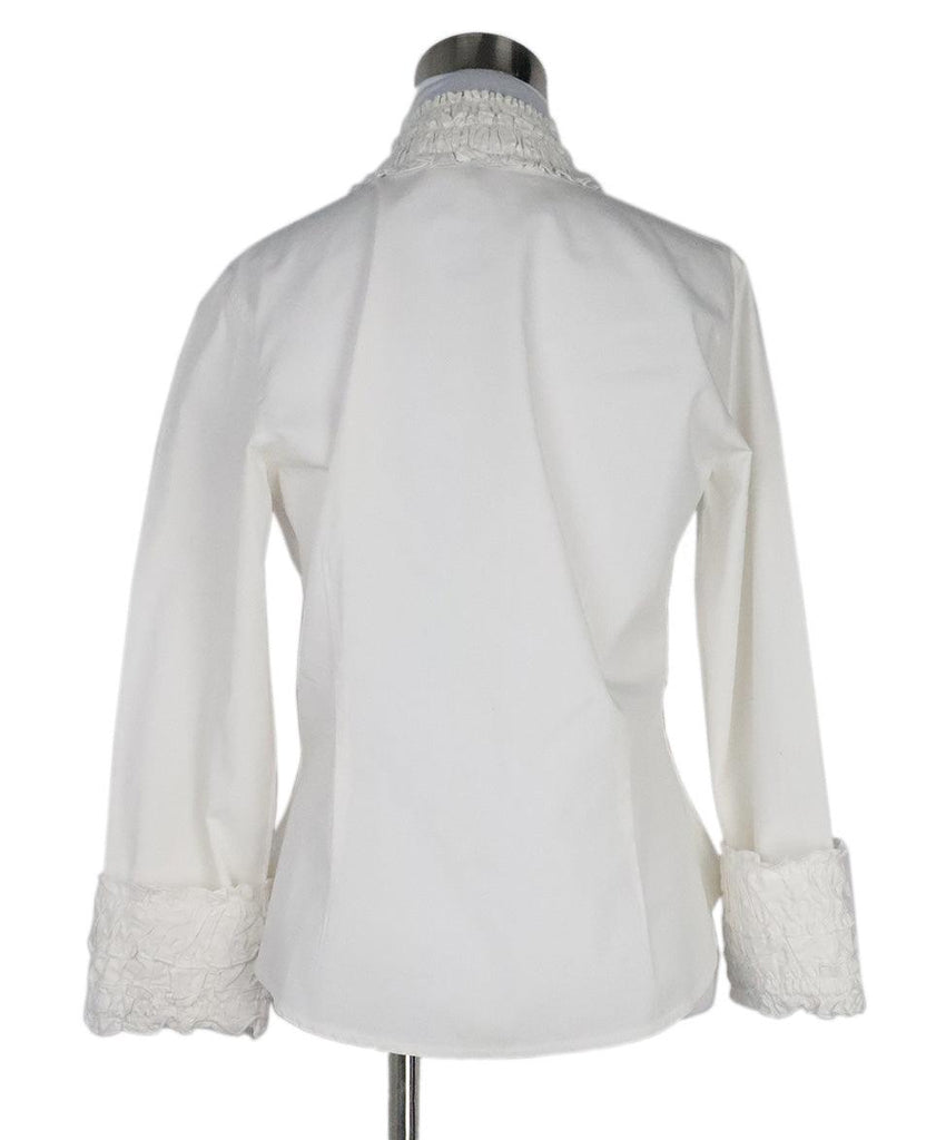 Anne Fontaine White Cotton Gathered Shirt 2