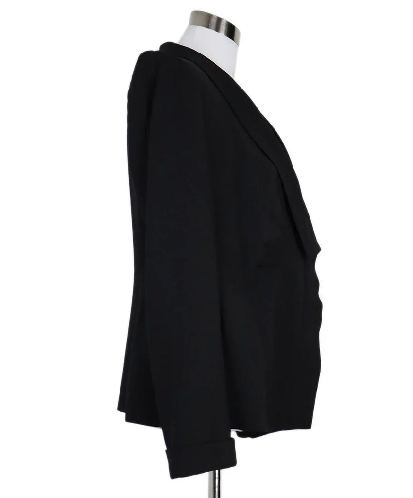 Armani Collezioni Black Pleated Wool Blazer sz 12 - Michael's Consignment NYC