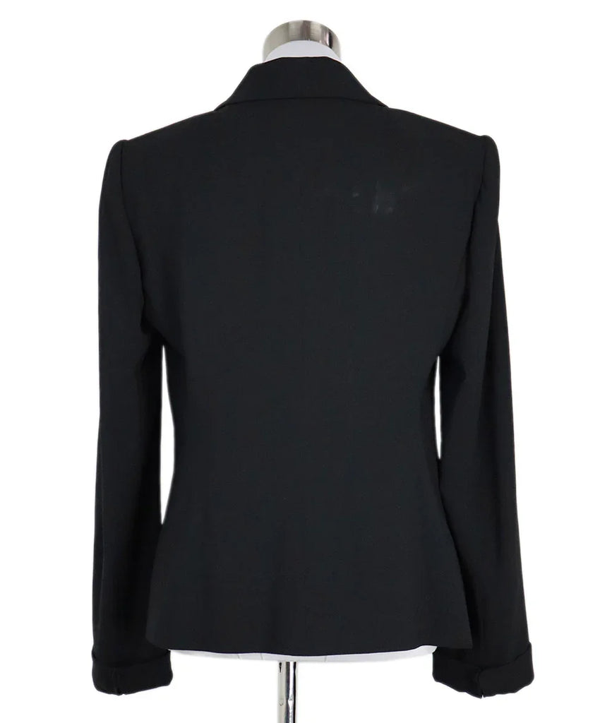 Armani Collezioni Black Pleated Wool Blazer sz 12 - Michael's Consignment NYC