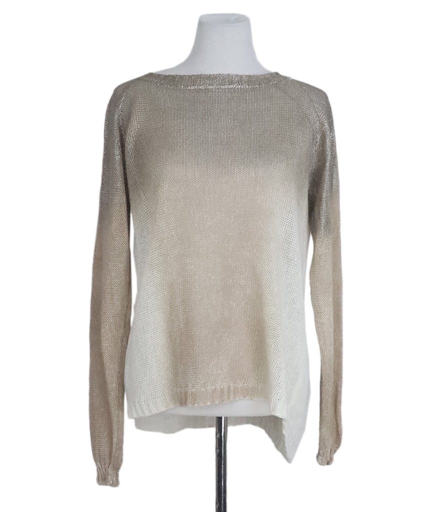 Avant Toi Neutral Taupe Ivory Cotton Sweater 