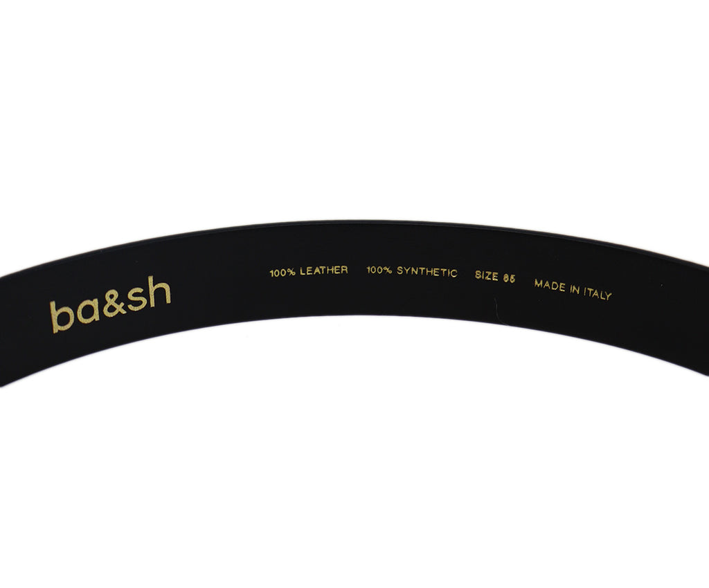 Ba&sh Black Leather & Gold Buckle Belt 2