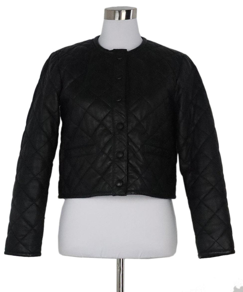 Ba&sh Black Quilted Leather Jacket sz 2 - Michael's Consignment NYC