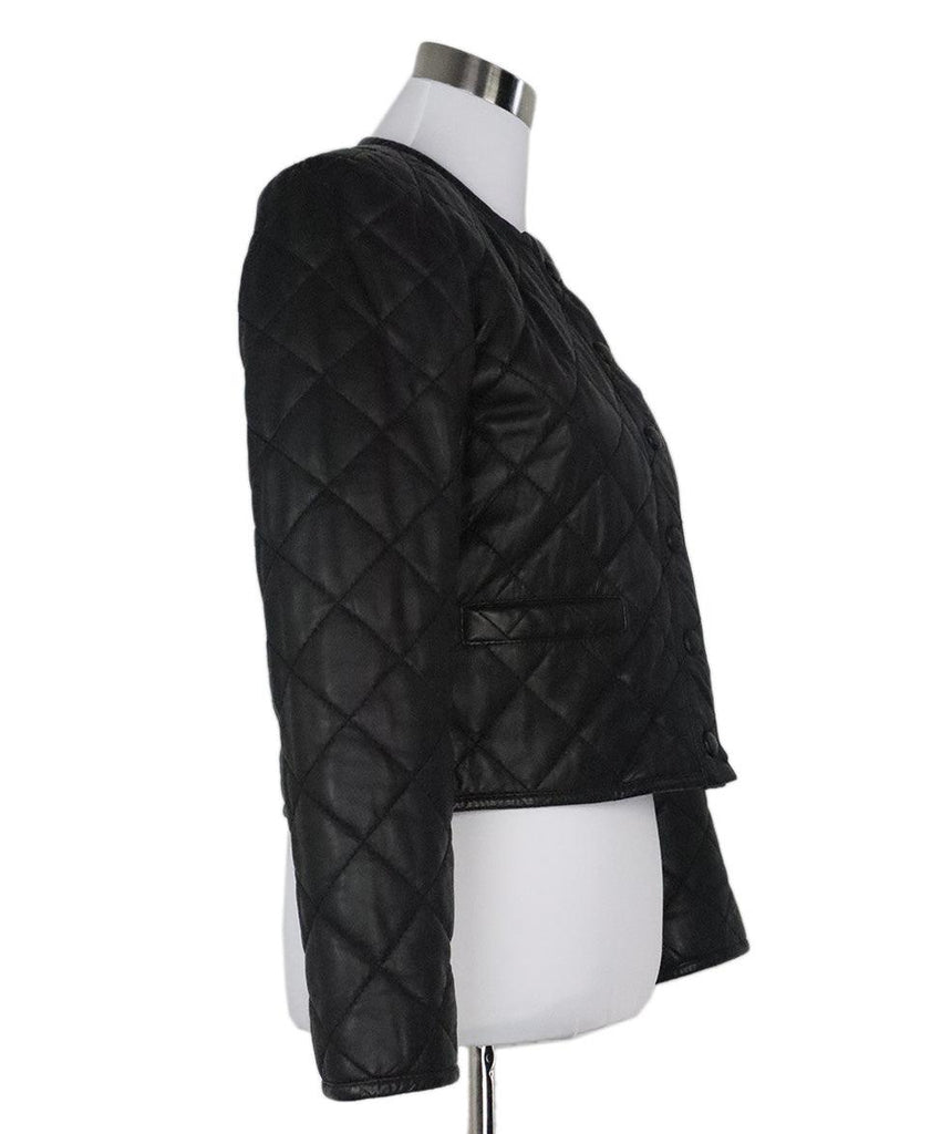 Ba&sh Black Quilted Leather Jacket 1