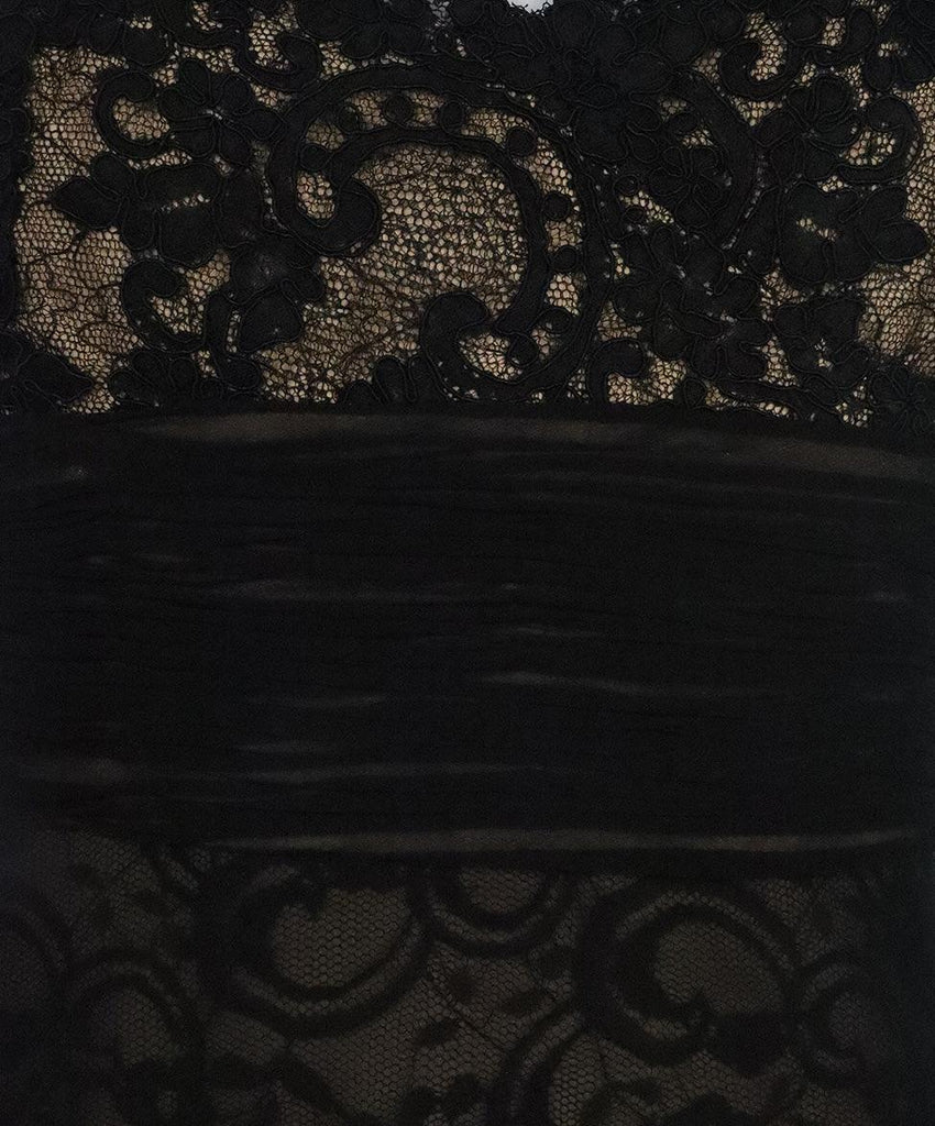 Badgley Mischka Black & Nude Lace Dress sz 8 - Michael's Consignment NYC