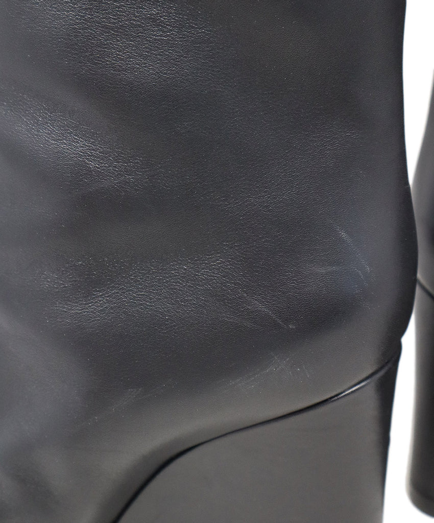 Balenciaga Black Leather Buckle Wedge Boots 5