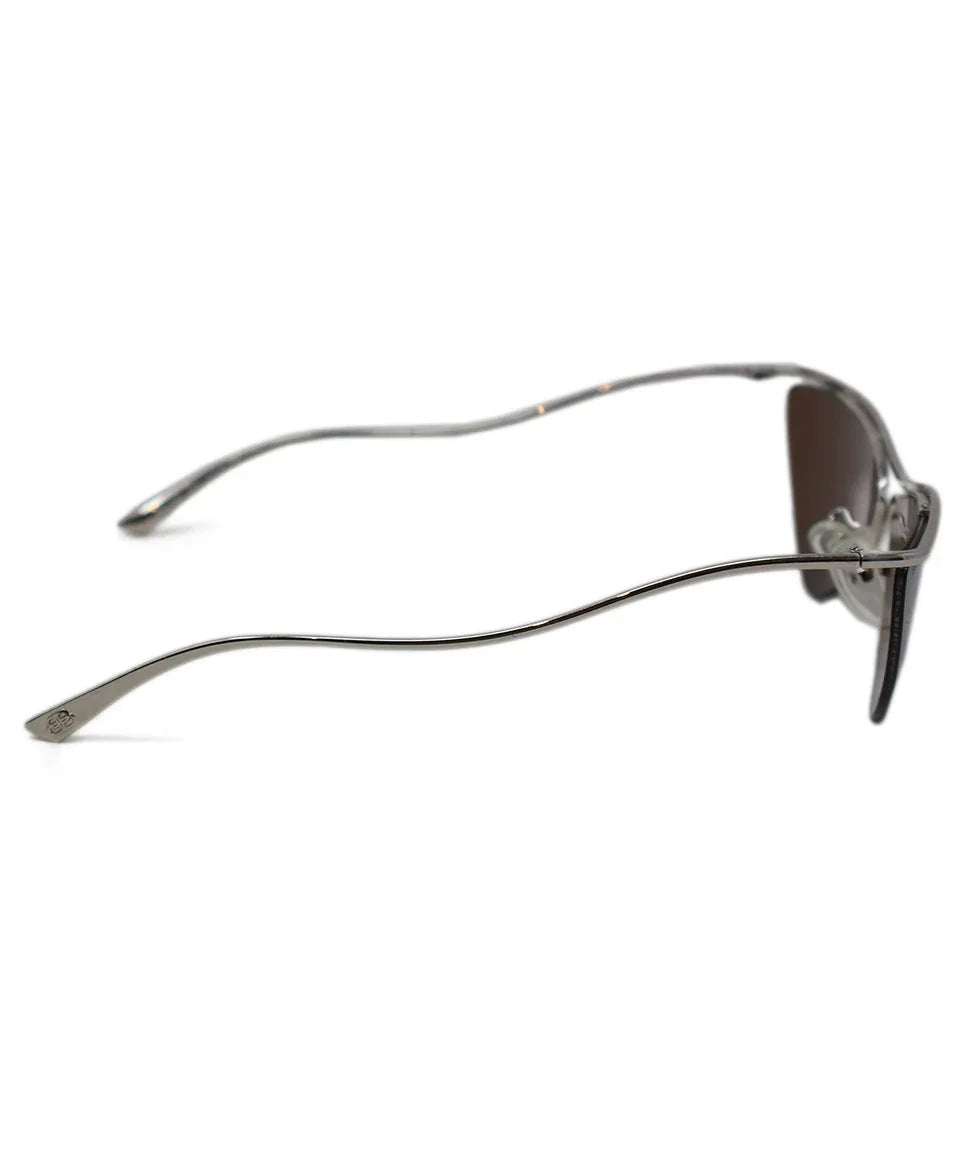 Balenciaga Brown & Silver Metal Sunglasses l Michael's