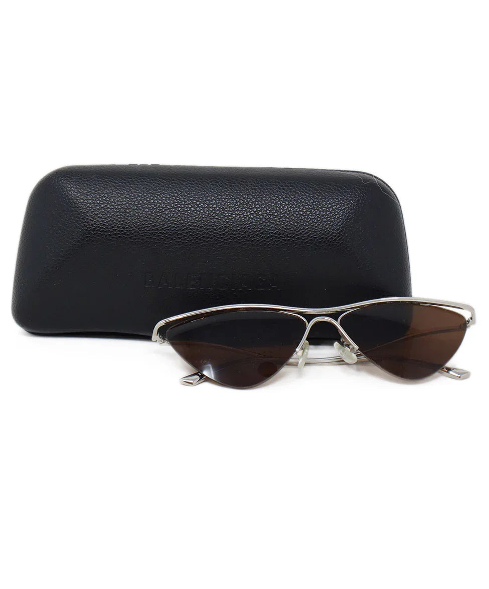 Balenciaga Brown & Silver Metal Sunglasses l Michael's